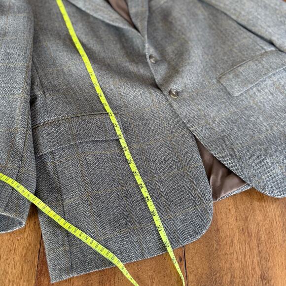 Vintage Chaps Ralph Lauren Jacket 44R Tweed Virgin Wool Blazer Sport Coat Brown - Picture 12 of 16